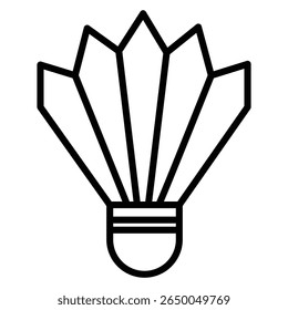 Icono de suttlecock Logotipo de arte de contorno delgado plano