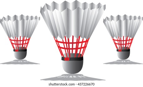 suttlecocks  for badminton on white background