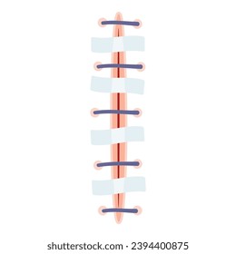 Suture icon cartoon vector. Surgical suture. Injury cut skin needle