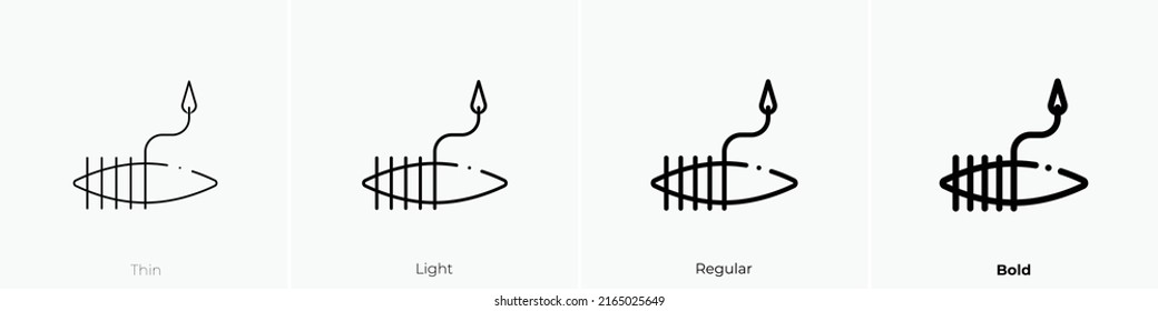 suture icon. Linear style sign isolated on white background. Vector illustration.