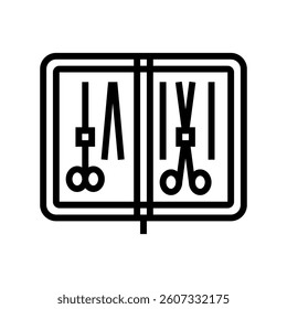 suture kit surgeon line icon vector. suture kit surgeon sign. isolated contour symbol black illustration