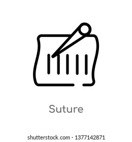 suture vector line icon. Simple element illustration. suture outline icon from sew concept. Can be used for web and mobile