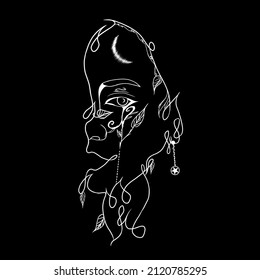 suureal faces continuous line,fashion concept,woman beauty minimalist,vector illustration pretty 