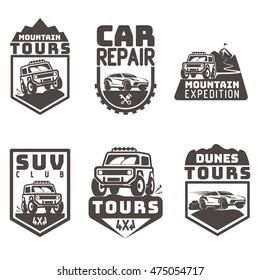 suv 4x4 off-road Icon logo template vector illustration