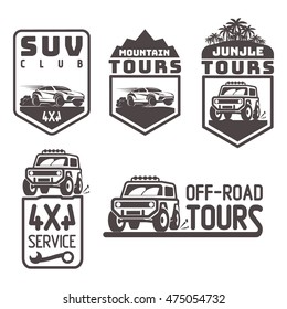 suv 4x4 off-road Icon logo template vector illustration