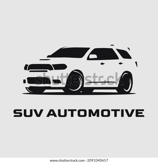 Suv automotive negative space icon.\
Car logo template. Autombile vector illustration for label, badge,\
advertisement or sign. Isolated on white background.\
