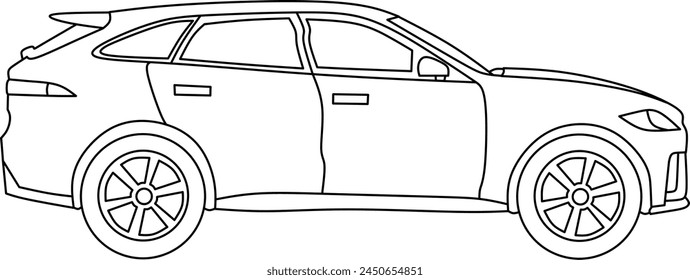 Suv car coloring book page