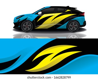 suv car decal wrap design vector