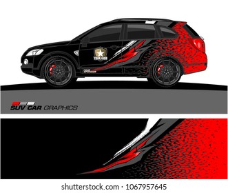 SUV car graphics. Abstract lines with grunge background