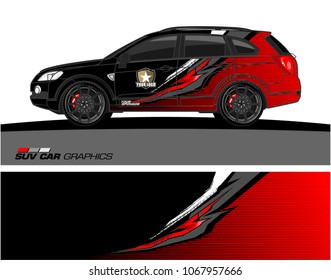 SUV car graphics. Abstract lines with grunge background