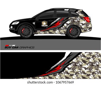SUV car graphics. Abstract lines with grunge background