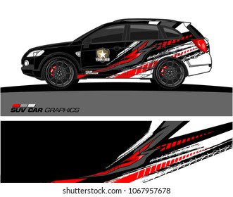 SUV car graphics. Abstract lines with grunge background