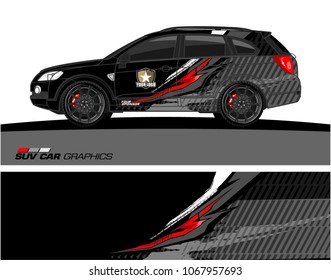 SUV car graphics. Abstract lines with grunge background