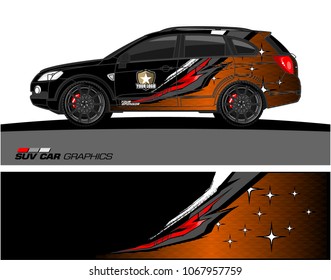SUV car graphics. Abstract lines with grunge background