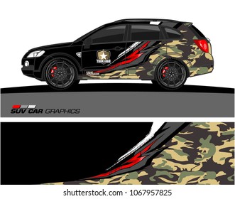 SUV car graphics. Abstract lines with grunge background