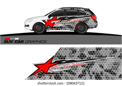 SUV Car Graphics vector for vinyl wrap. abstract star with grunge background