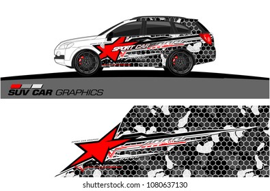 SUV Car Graphics vector for vinyl wrap. abstract star with grunge background