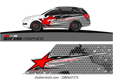 SUV Car Graphics vector for vinyl wrap. abstract star with grunge background