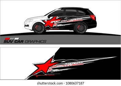 SUV Car Graphics vector for vinyl wrap. abstract star with grunge background