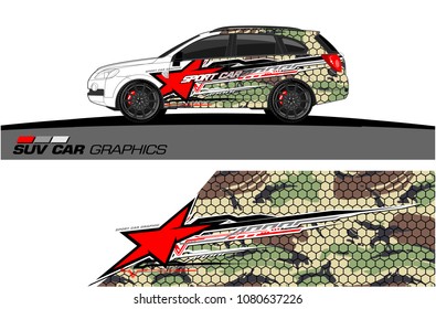 SUV Car Graphics vector for vinyl wrap. abstract star with grunge background