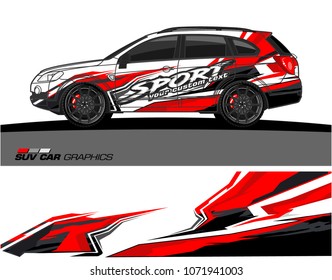 SUV Car Graphics for vinyl wrap. abstract Modern shape with grunge background
