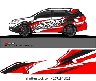SUV Car Graphics for vinyl wrap. abstract Modern shape with grunge background
