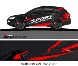 SUV Car Graphics for vinyl wrap. abstract Modern shape with grunge background
