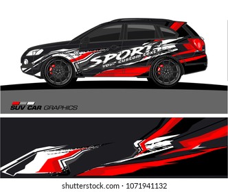 SUV Car Graphics for vinyl wrap. abstract Modern shape with grunge background
