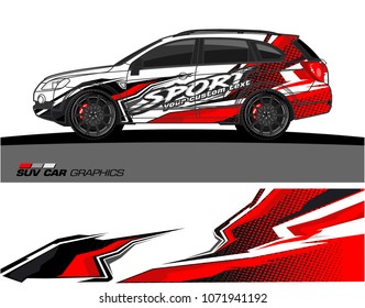 SUV Car Graphics for vinyl wrap. abstract Modern shape with grunge background
