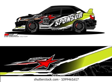 SUV Car Graphics for vinyl wrap. abstract Modern lines shape with grunge background