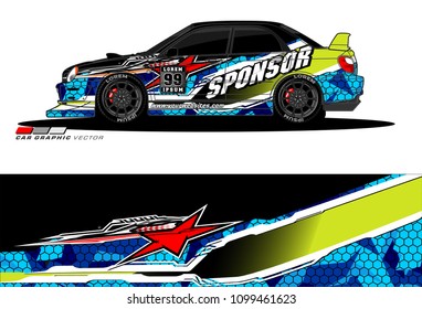 SUV Car Graphics for vinyl wrap. abstract Modern lines shape with grunge background