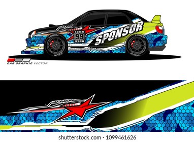 SUV Car Graphics for vinyl wrap. abstract Modern lines shape with grunge background