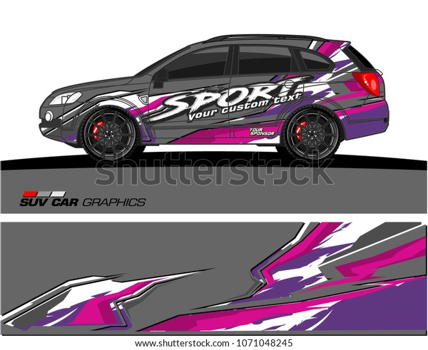 SUV Car Graphics for vinyl wrap. abstract\
Modern shape with grunge\
background