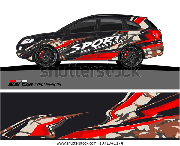 SUV Car Graphics for vinyl wrap. abstract\
Modern shape with grunge\
background\
