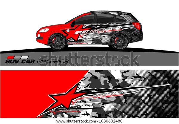 SUV Car Graphics for vinyl wrap. abstract\
star with grunge\
background\
