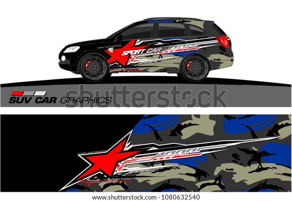 SUV Car Graphics for vinyl wrap. abstract\
star with grunge\
background\
