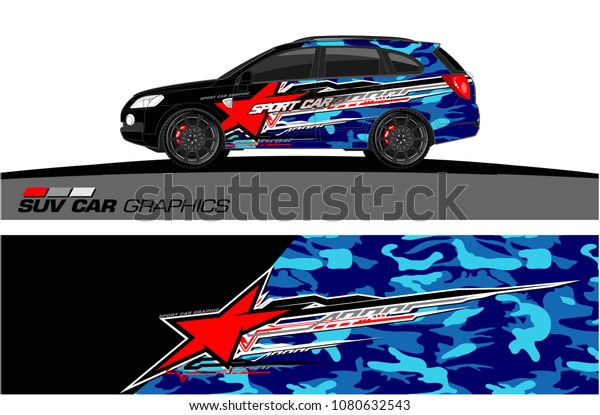 SUV Car Graphics for vinyl wrap. abstract
star with grunge
background
