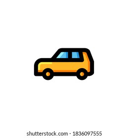 SUV Car Icon Filled Outline Transportation Illustration Logo Vector
