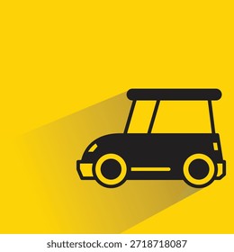 Icono del coche del SUV con la sombra en fondo amarillo