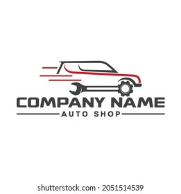 suv car illustration for auto service, vector art.