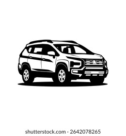 suv car illustration monochrome design