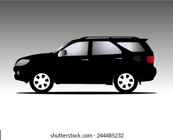 suv car isolated on black, Vector illustration