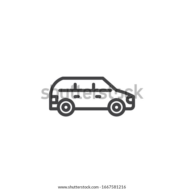 suv car line icon. linear style sign for mobile\
concept and web design. Minivan car outline vector icon. Symbol,\
logo illustration. Vector\
graphics