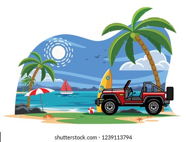 suv car on the beach