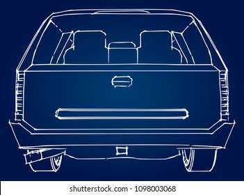 Suv car outline drawing