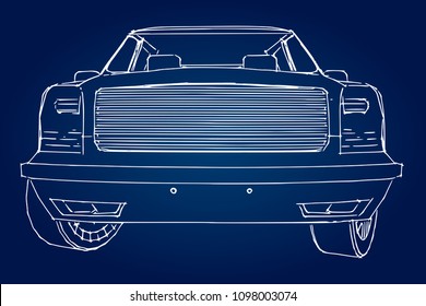 Suv car outline drawing