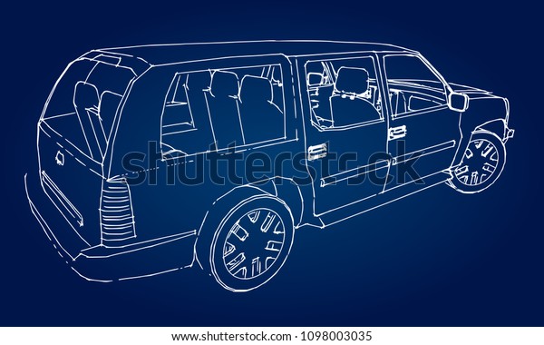 Suv car outline\
drawing