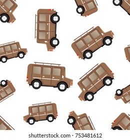 Suv car seamless pattern background icon. Business flat vector illustration. Car sign symbol pattern.