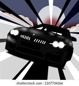 SUV car side view illustration