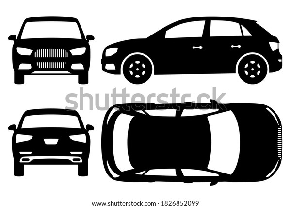 Suv Car Silhouette On White Background Stock Vector (Royalty Free ...